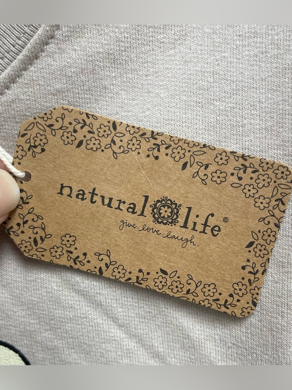 NATURAL LIFE Cream Graphic Crewneck Sweatshirt sz M - Picture 4 of 6